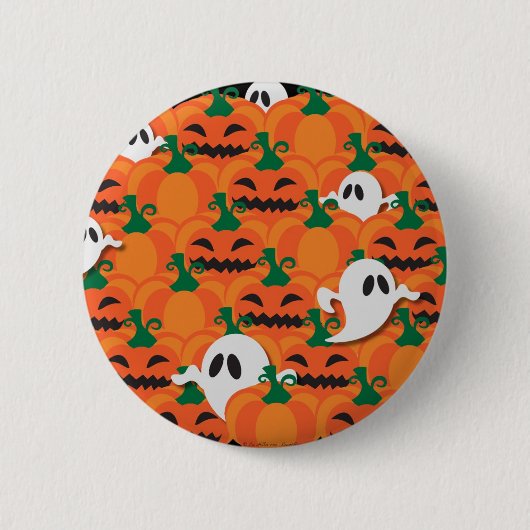 Badge Rond 5 Cm Haunted Halloween Citrouille Patch Ghosts (Devant)