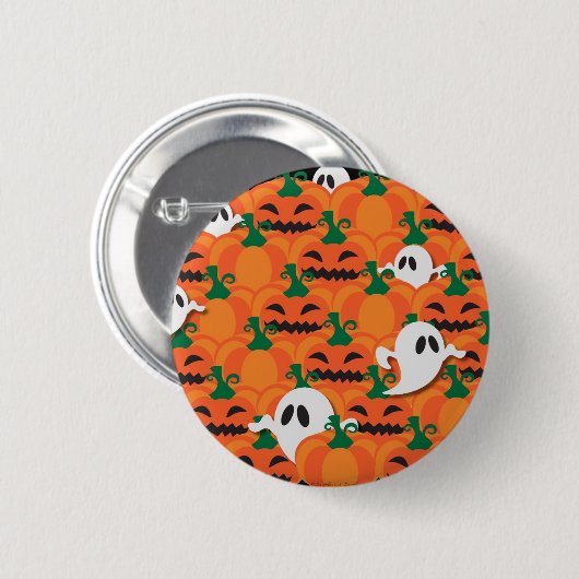 Badge Rond 5 Cm Haunted Halloween Citrouille Patch Ghosts (Devant & derrière)