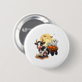 Badge Rond 5 Cm Haunted Hayride Cow (Devant & derrière)