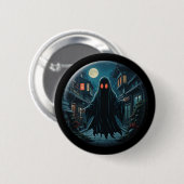 Badge Rond 5 Cm 'Haunting in the Shadows' - Le fantôme noir (Devant & derrière)