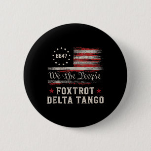 Badge Rond 5 Cm Haut de tank drapeau américain 8647 Foxtrots Delta