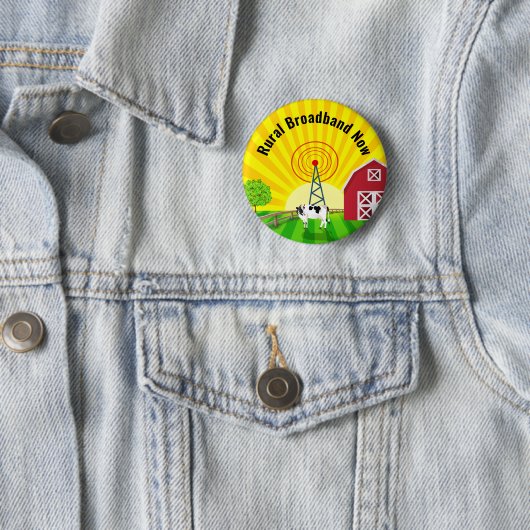 Badge Rond 5 Cm Haut débit rural maintenant (En situation)