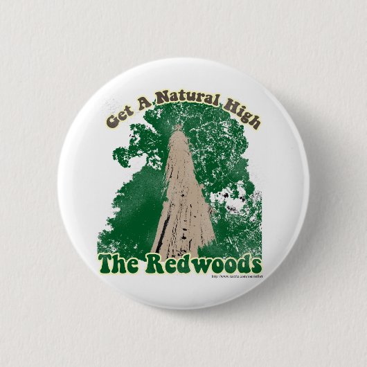 Badge Rond 5 Cm Haut naturel de Redwood (Devant)