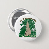 Badge Rond 5 Cm Haut naturel de Redwood (Devant & derrière)