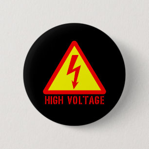 Badge Rond 5 Cm Haute tension