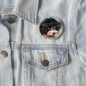 Badge Rond 5 Cm Hava Havanese ! (En situation)