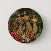 Badge Rond 5 Cm Hawaii Aloha Palm Hula Art Design (Devant)