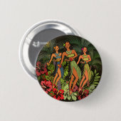 Badge Rond 5 Cm Hawaii Aloha Palm Hula Art Design (Devant & derrière)