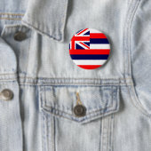 BADGE ROND 5 CM HAWAII / DRAPEAU HAWAIIEN (En situation)