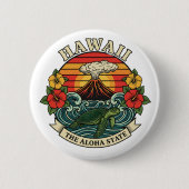 Badge Rond 5 Cm Hawaii: The Aloha State (Devant)