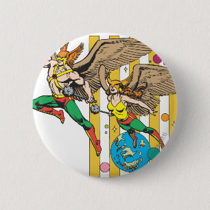 Badge Rond 5 Cm Hawkman et Hawkwoman