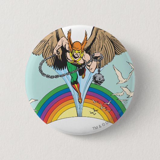 Badge Rond 5 Cm Hawkman survole le ciel (Devant)