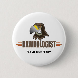Badge Rond 5 Cm HAWKS - Oiseaux, mascotte d'équipe sportive scolai