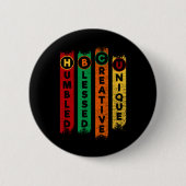 Badge Rond 5 Cm Hbcu Humbled Blessed Creative Unique Black College (Devant)