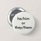 Badge Rond 5 Cm he/him ou eux/eux bouton de pronom (Devant & derrière)
