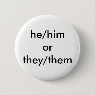 Badge Rond 5 Cm he/him ou eux/eux bouton de pronom