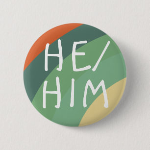 Badge Rond 5 Cm HE/HIM Pronounounounounounours arc-en-ciel rayures