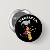 Badge Rond 5 Cm Head Banger Funny Music Puns Dark BG (Devant & derrière)