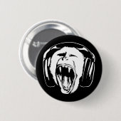 Badge Rond 5 Cm Headphones Musique singe (Devant & derrière)