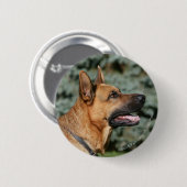 Badge Rond 5 Cm Headshot 1 de berger allemand (Devant & derrière)