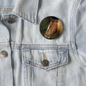 Badge Rond 5 Cm Headshot 1 de cheval d'Appaloosa (En situation)