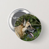 Badge Rond 5 Cm Headshot 3 de berger allemand (Devant & derrière)