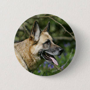 Badge Rond 5 Cm Headshot 3 de berger allemand