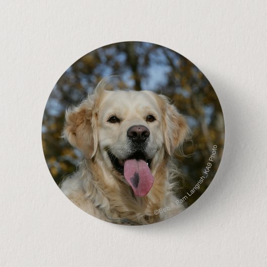 Badge Rond 5 Cm Headshot 3 de golden retriever (Devant)