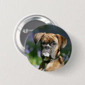 Badge Rond 5 Cm Headshot de chien de boxeur (Devant & derrière)