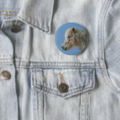 Badge Rond 5 Cm Headshot miniature de cheval (En situation)