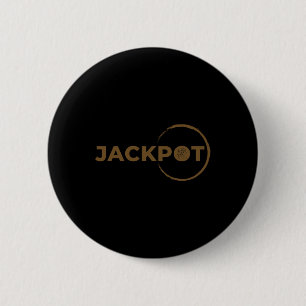 Badge Rond 5 Cm Heady Shake Jackpot Skateboarding Tee Blanc