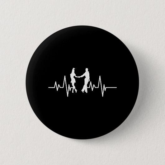 Badge Rond 5 Cm Hearbeat Tango Dancing Samba Dancer (Devant)