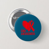 Badge Rond 5 Cm Heart Disease Awareness  (Devant & derrière)