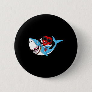 Badge Rond 5 Cm Heart équitation requin Saint Valentin's Fun Boys