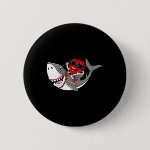 Badge Rond 5 Cm Heart équitation requin Saint Valentin's Fun Boys