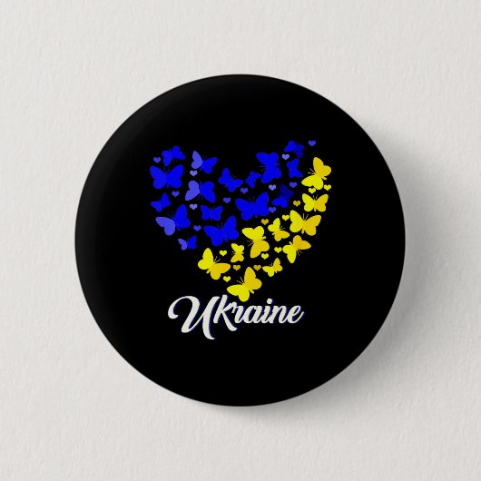 Badge Rond 5 Cm Heart Heart Ukraine Shirt Butterfly I Stand With U (Devant)