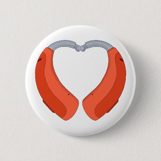 Badge Rond 5 Cm Heart Shaped Hearing Aid (Devant)