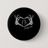 Badge Rond 5 Cm Heart Skeleton Main Classic (Devant)