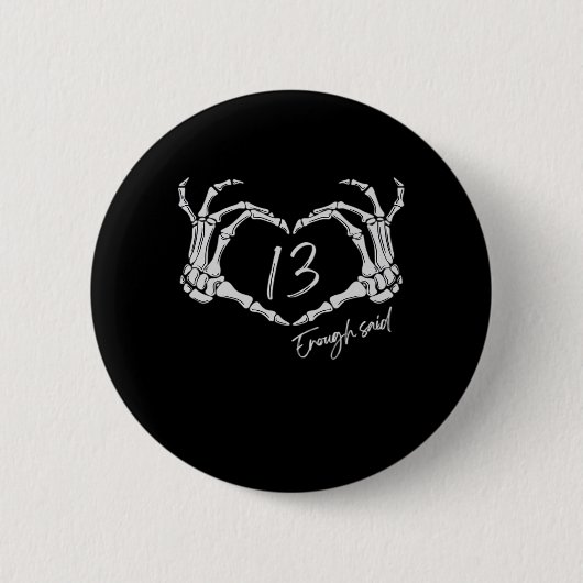 Badge Rond 5 Cm Heart Skeleton Main Classic (Devant)