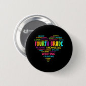 Badge Rond 5 Cm Heart Tee Équipe de 4e année Enseignant Retour T (Devant & derrière)