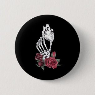 Badge Rond 5 Cm Heart The Skeleton's Hand Classic