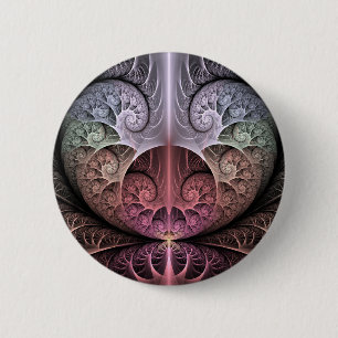 Badge Rond 5 Cm Heartbeat, Abstrait surreal Imaginaire Fractal Art