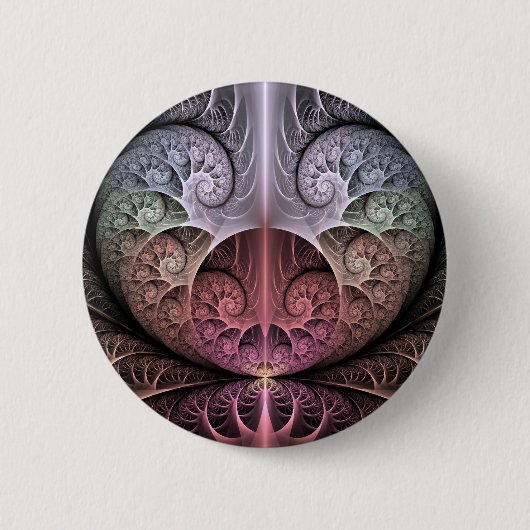 Badge Rond 5 Cm Heartbeat, Abstrait surreal Imaginaire Fractal Art (Devant)