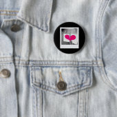 Badge Rond 5 Cm Hearted cassé (En situation)