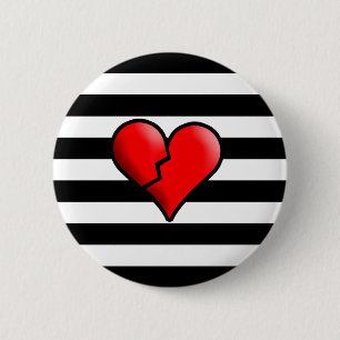 Badge Rond 5 Cm Hearted cassé