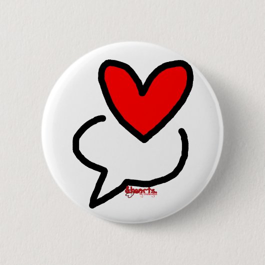 Badge Rond 5 Cm &hearts. Bouton de bulle (Devant)