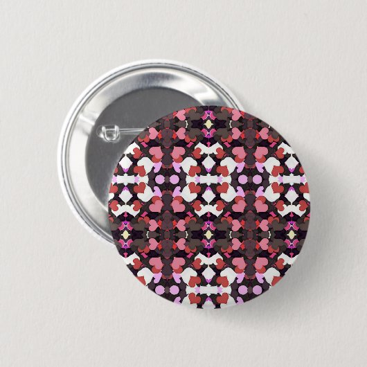 Badge Rond 5 Cm HEARTS WITH Love (Devant & derrière)