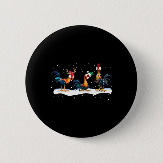 Badge Rond 5 Cm Hei Hei Chicken Christmas - Uni (Devant)