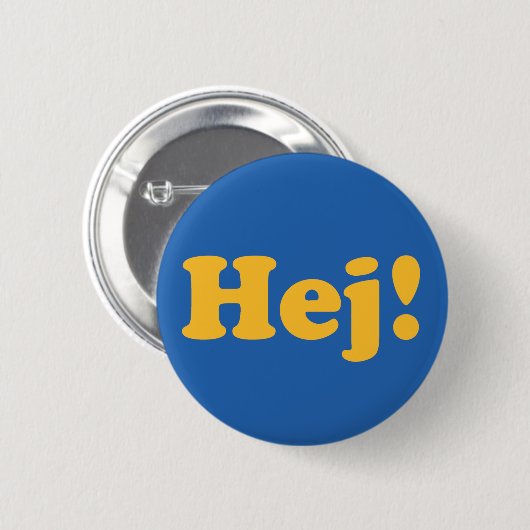 Badge Rond 5 Cm Hej ! Sweden (Devant & derrière)