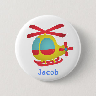 Badge Rond 5 Cm Hélicoptère mignon et coloré pour des enfants